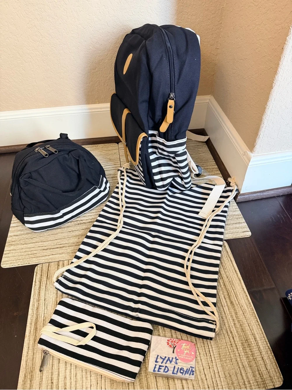 Striped Backpack Set